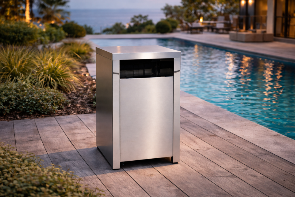 Stainless steel inox box for gas cylinder by Furlan – safe and premium outdoor grill setup