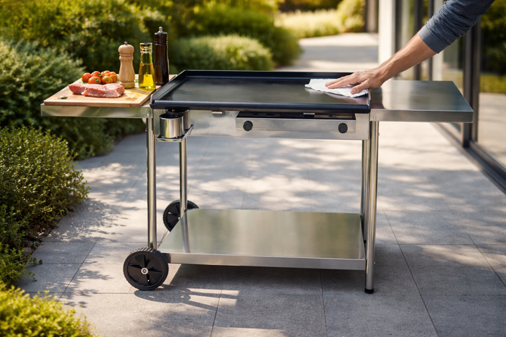 Preparing a Furlan gas grill for the new season before the first cookout