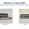 Electric or gas grill by Furlan for balcony, terrace, apartment or campsite