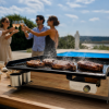 Cooking the perfect steak on the steel cooking plate of a Furlan gas grill
